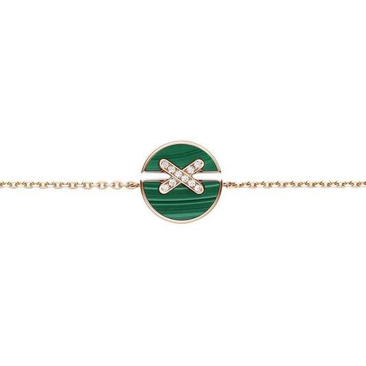 [Aurelle Style]JEUX DE BRACELET MALACHITE PINK GOLD DIAMONDS