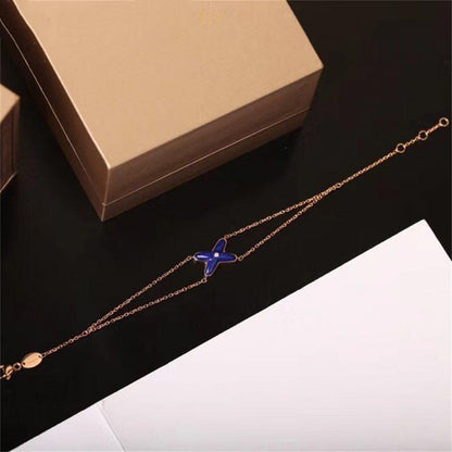 [Aurelle Style]Hollow Design Four-Leaf Clover Flower Shape Bracelet
