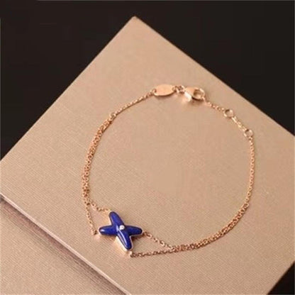 [Aurelle Style]Hollow Design Four-Leaf Clover Flower Shape Bracelet