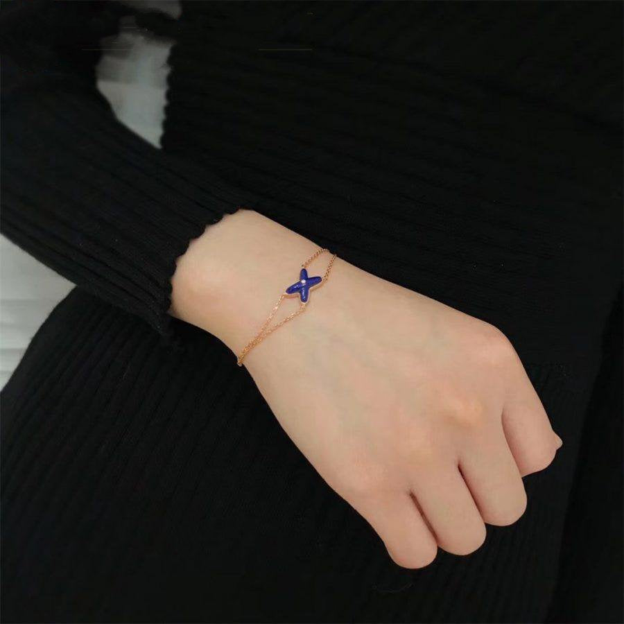 [Aurelle Style]Hollow Design Four-Leaf Clover Flower Shape Bracelet