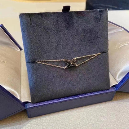[Aurelle Style]JEUX BRACELET ONYX PINK GOLD 1 DIAMOND