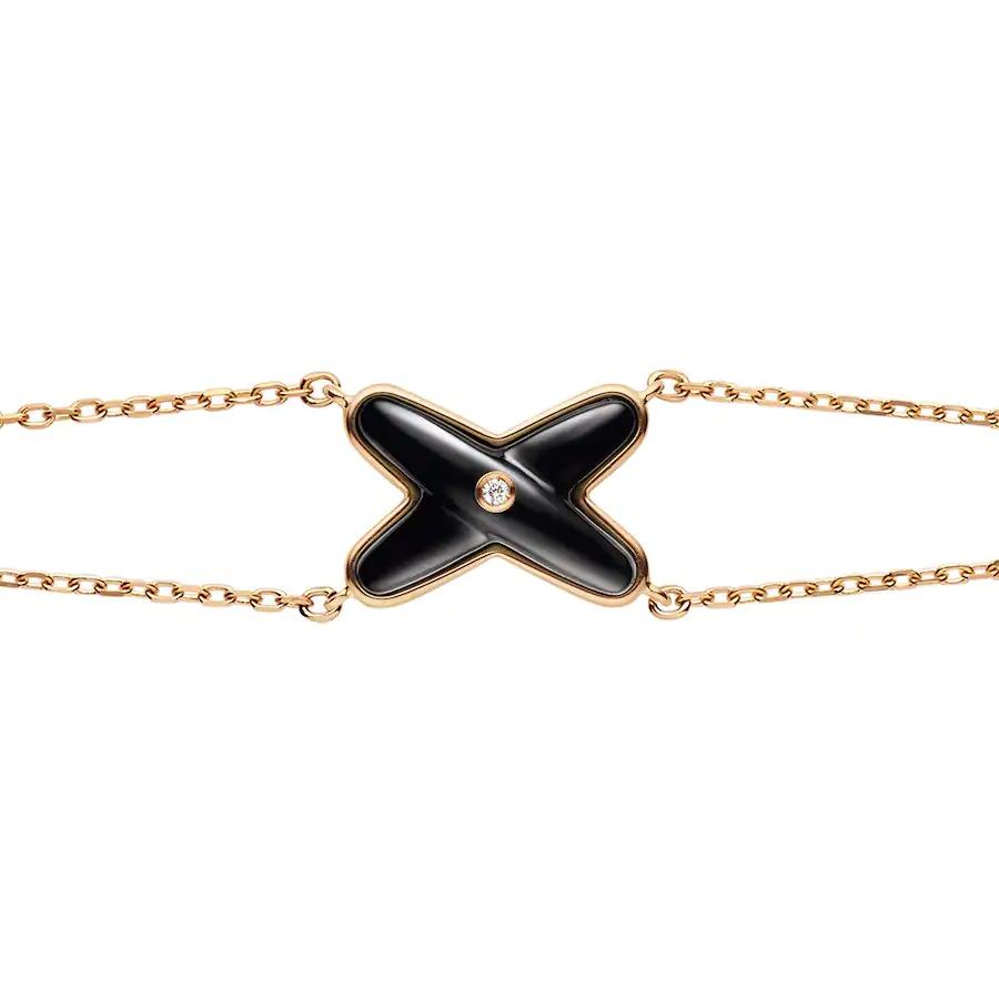 [Aurelle Style]JEUX BRACELET ONYX PINK GOLD 1 DIAMOND