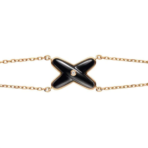 [Aurelle Style]JEUX BRACELET ONYX PINK GOLD 1 DIAMOND