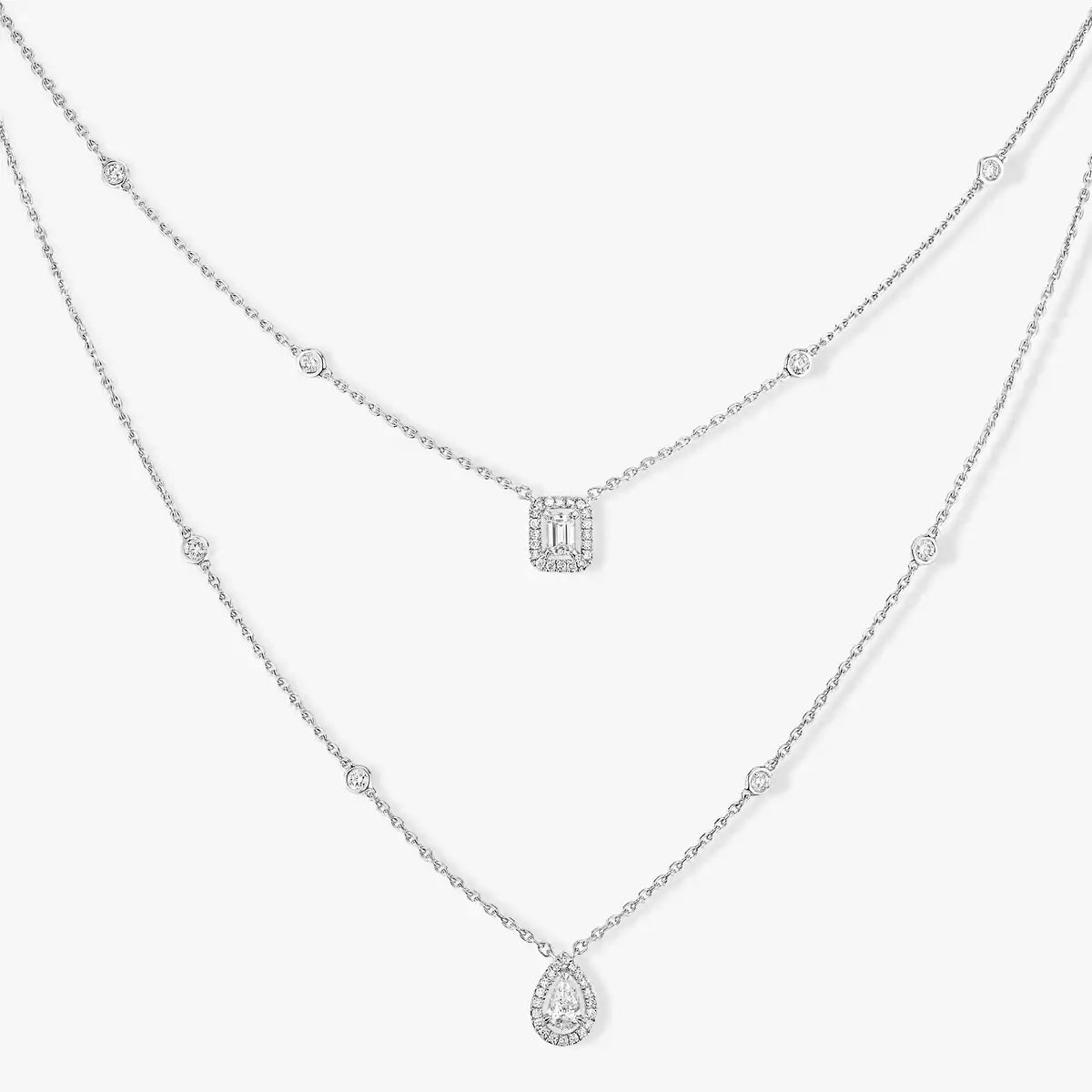 [Aurelle Style]Diamond Necklace My Twin 2 Rows