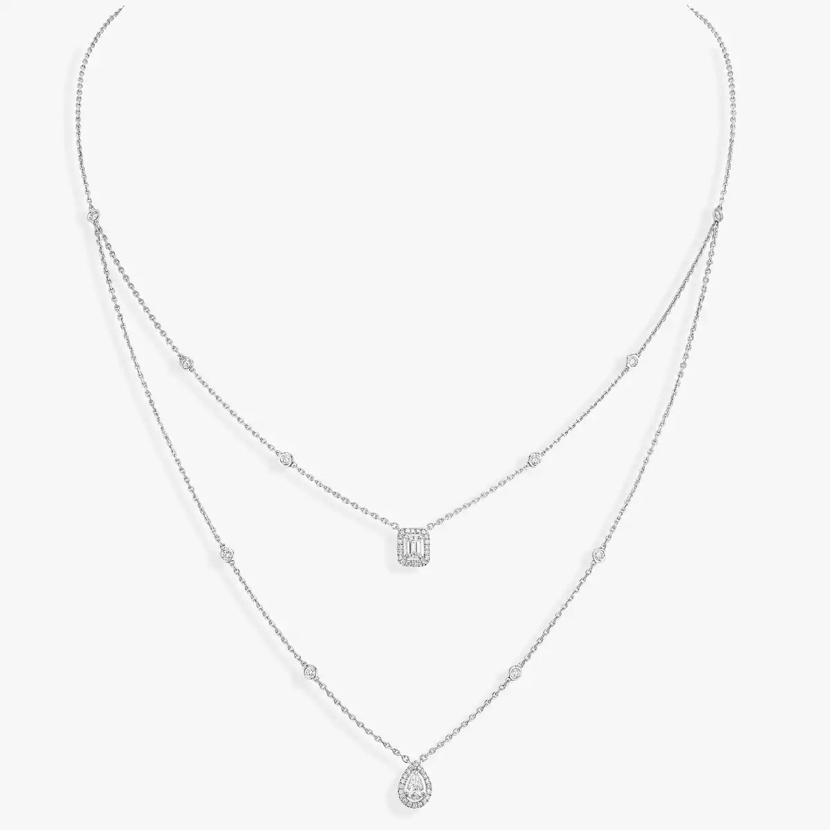 [Aurelle Style]Diamond Necklace My Twin 2 Rows