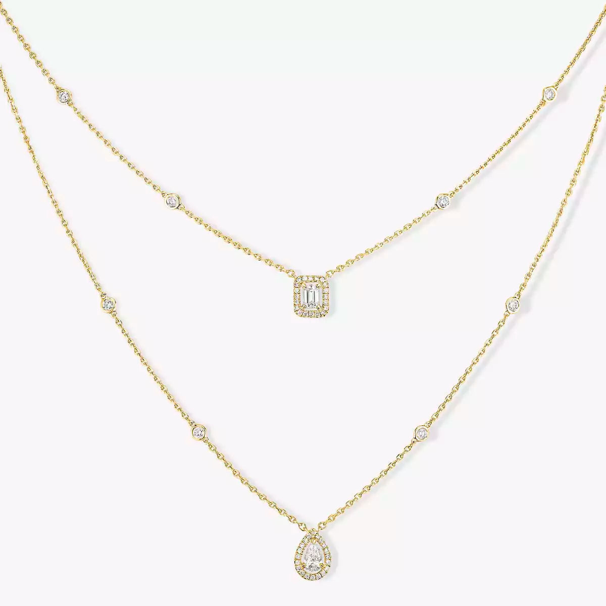 [Aurelle Style]Diamond Necklace My Twin 2 Rows