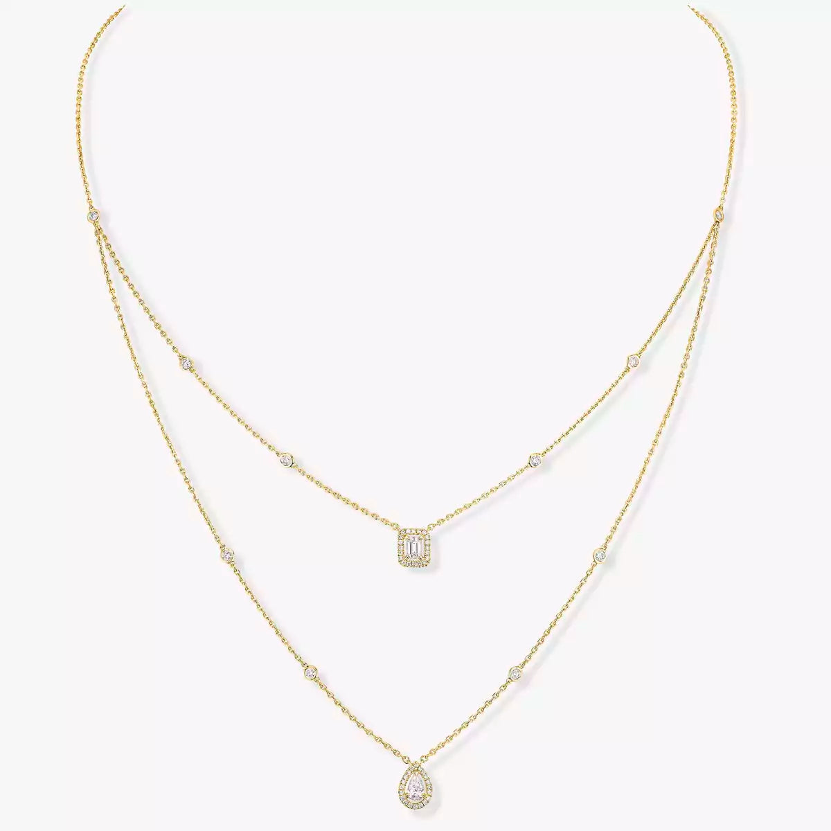 [Aurelle Style]Diamond Necklace My Twin 2 Rows