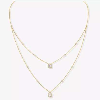 [Aurelle Style]Diamond Necklace My Twin 2 Rows