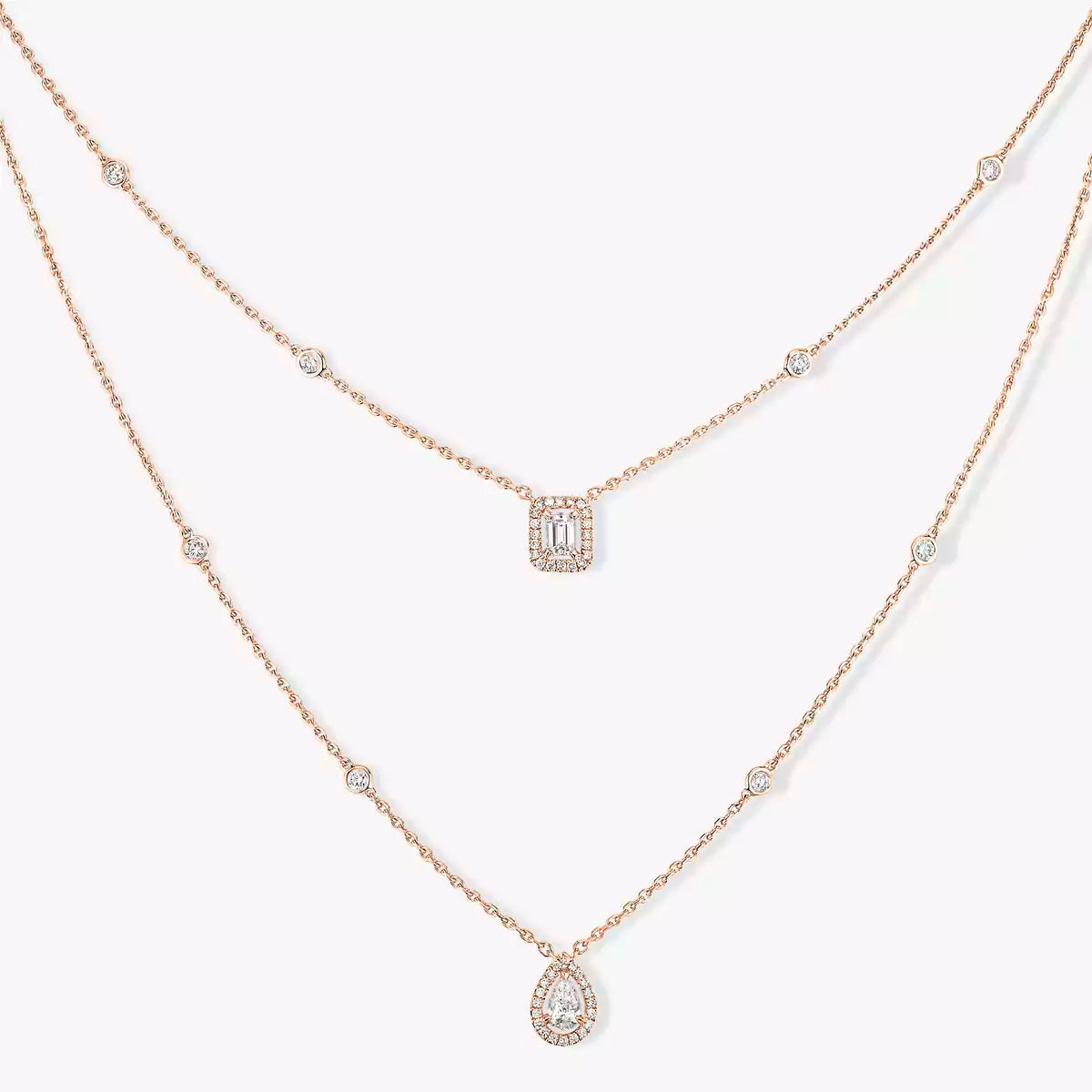 [Aurelle Style]Diamond Necklace My Twin 2 Rows