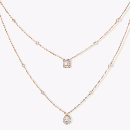 [Aurelle Style]Diamond Necklace My Twin 2 Rows