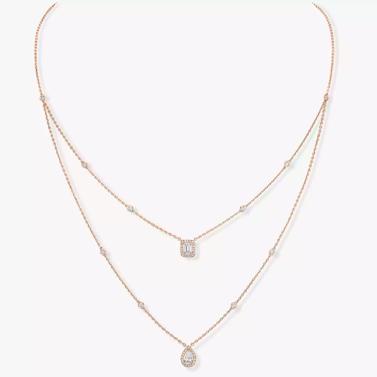 [Aurelle Style]Diamond Necklace My Twin 2 Rows