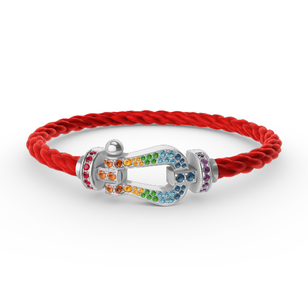 [Aurelle Style]FORC LARGE HORSESHOE  COLORED DIAMOND BRACELET SILVER