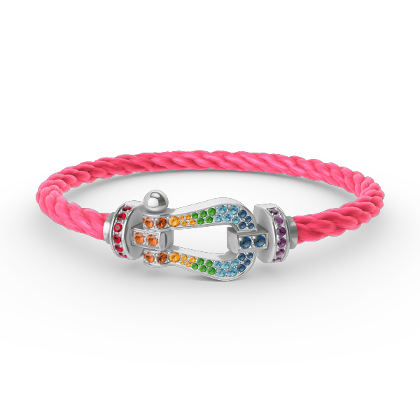 [Aurelle Style]FORC LARGE HORSESHOE  COLORED DIAMOND BRACELET SILVER