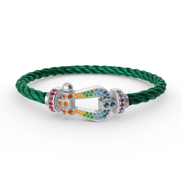 [Aurelle Style]FORC LARGE HORSESHOE  COLORED DIAMOND BRACELET SILVER