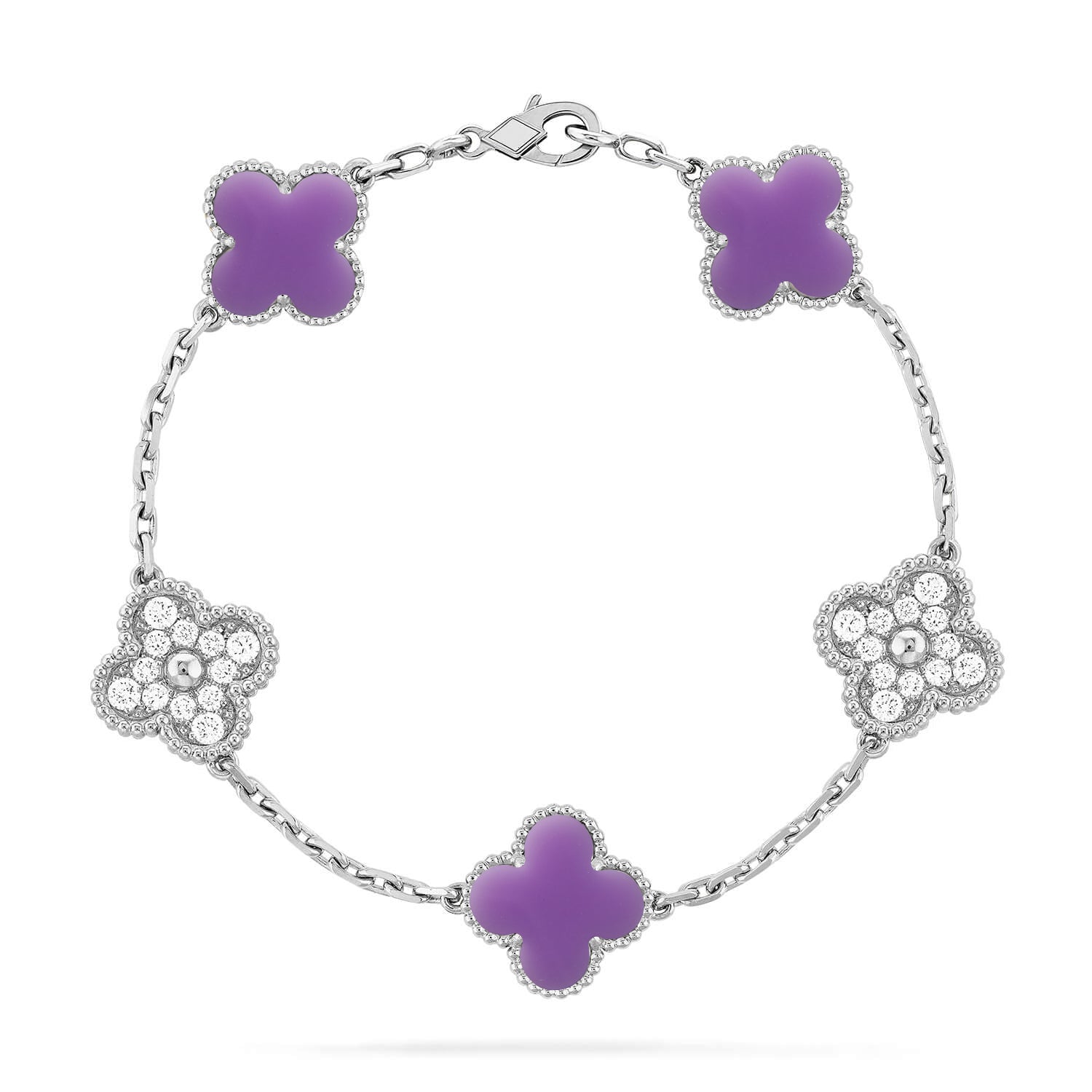 [Aurelle Style]CLOVER 5 MOTIF LIGHT PURPLE BRACELET COLLECTION