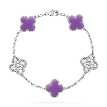 [Aurelle Style]CLOVER 5 MOTIF LIGHT PURPLE BRACELET COLLECTION
