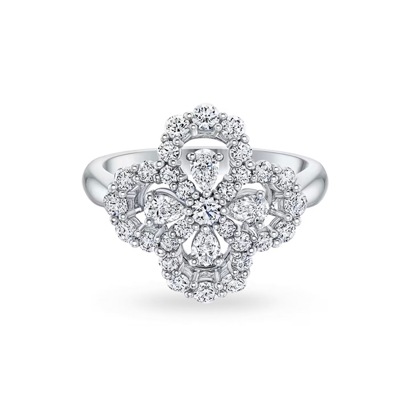 [Aurelle Style]LOOP RING FULL MOTIF DIAMOND 16MM SILVE
