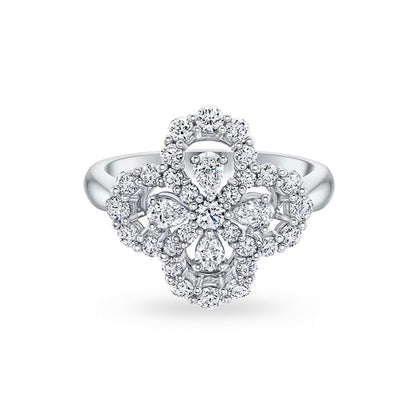 [Aurelle Style]LOOP RING FULL MOTIF DIAMOND 16MM SILVE