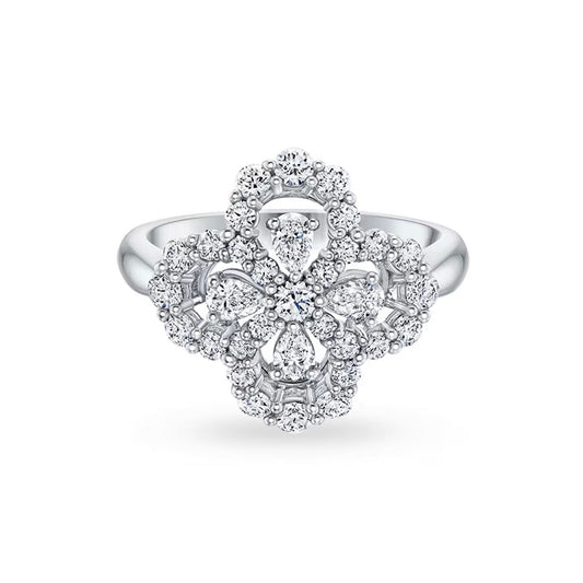 [Aurelle Style]LOOP RING FULL MOTIF DIAMOND 16MM SILVE