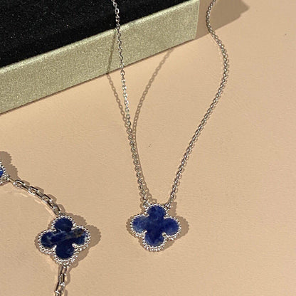 [Aurelle Style]CLOVER 15MM PIETERSITE NECKLACE SILVER