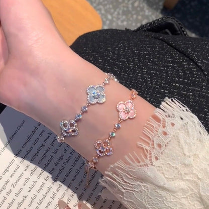 [Aurelle Style]CLOVER 5 MOTIF PINK BLUE RED WHITE BRACELET
