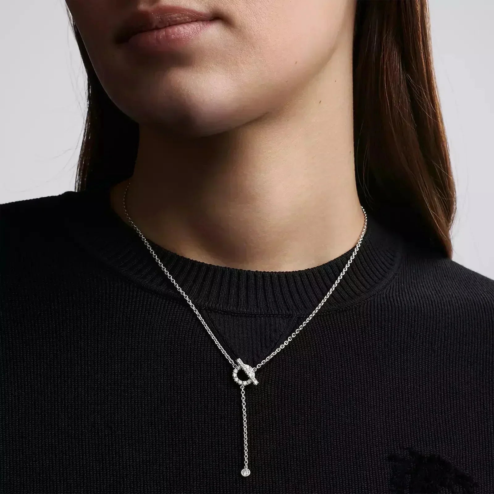 [Aurelle Style]FINESSE SILVER DIAMOND NECKLACE