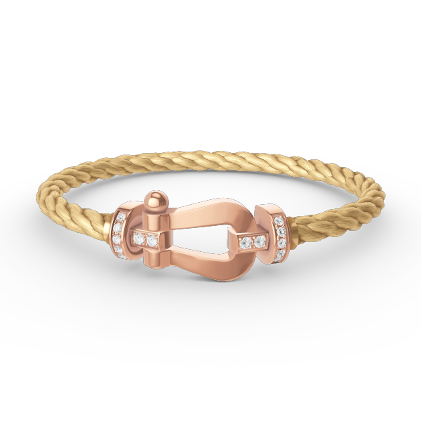 [Aurelle Style]FORCE LARGE HORSESHOE HALF DIAMOND BRACELET ROSE GOLD
