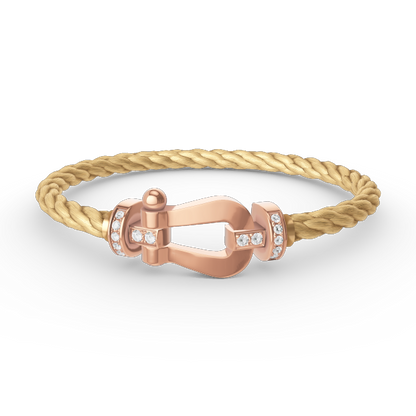 [Aurelle Style]FORCE LARGE HORSESHOE HALF DIAMOND BRACELET ROSE GOLD