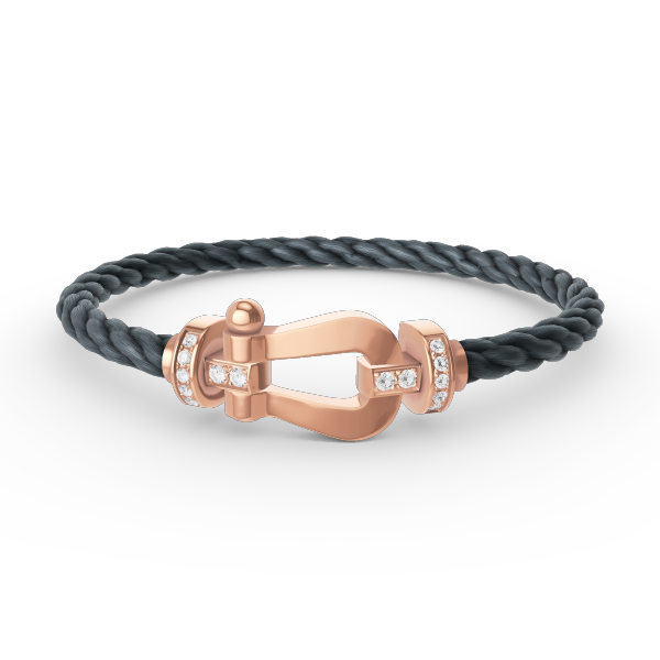 [Aurelle Style]FORCE LARGE HORSESHOE HALF DIAMOND BRACELET ROSE GOLD