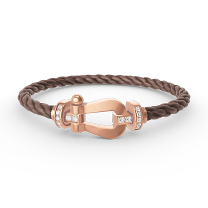 [Aurelle Style]FORCE LARGE HORSESHOE HALF DIAMOND BRACELET ROSE GOLD