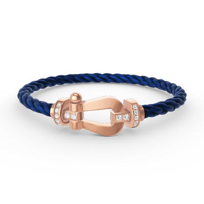 [Aurelle Style]FORCE LARGE HORSESHOE HALF DIAMOND BRACELET ROSE GOLD