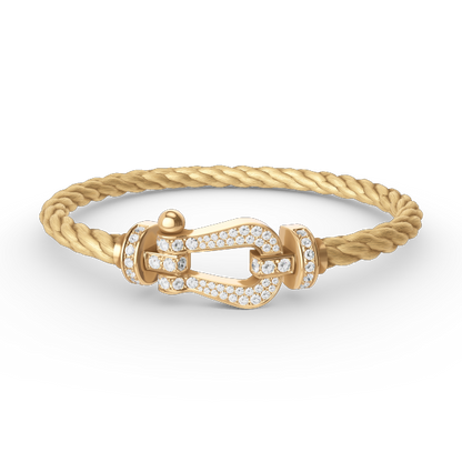 [Aurelle Style]FORCE LARGE HORSESHOE FULL DIAMOND BRACELET GOLD