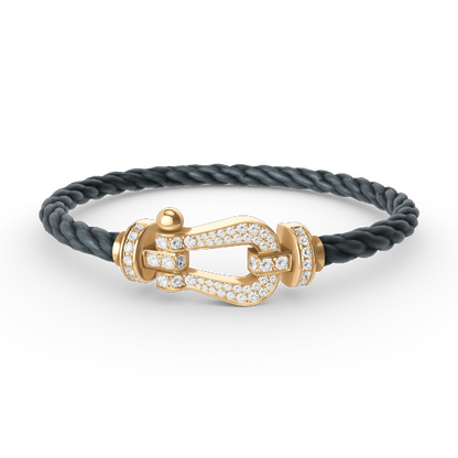[Aurelle Style]FORCE LARGE HORSESHOE FULL DIAMOND BRACELET GOLD