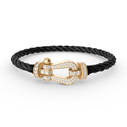 [Aurelle Style]FORCE LARGE HORSESHOE FULL DIAMOND BRACELET GOLD