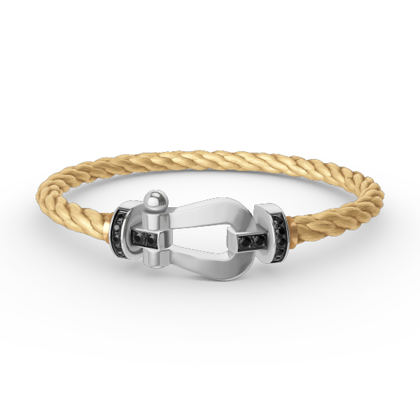 [Aurelle Style]FORCE LARGE HORSESHOE BLACK DIAMOND BRACELET SILVER