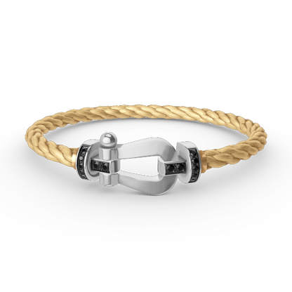 [Aurelle Style]FORCE LARGE HORSESHOE BLACK DIAMOND BRACELET SILVER