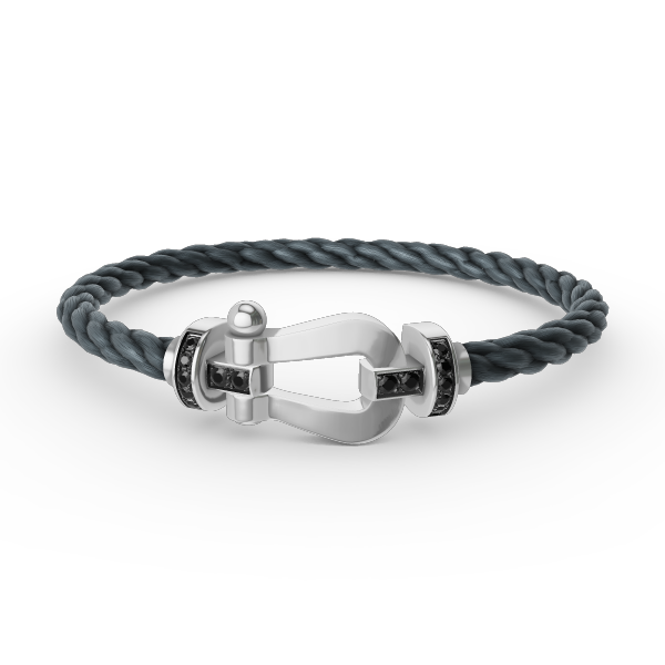 [Aurelle Style]FORCE LARGE HORSESHOE BLACK DIAMOND BRACELET SILVER