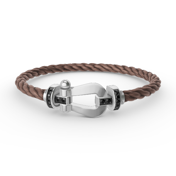 [Aurelle Style]FORCE LARGE HORSESHOE BLACK DIAMOND BRACELET SILVER