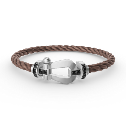 [Aurelle Style]FORCE LARGE HORSESHOE BLACK DIAMOND BRACELET SILVER
