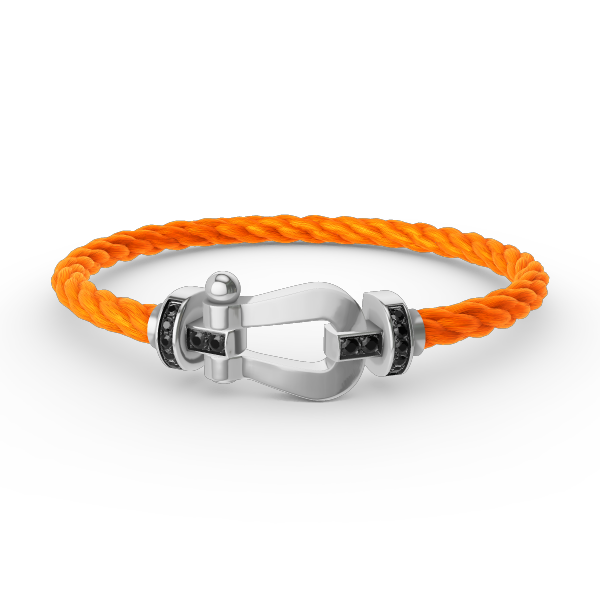 [Aurelle Style]FORCE LARGE HORSESHOE BLACK DIAMOND BRACELET SILVER