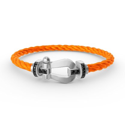 [Aurelle Style]FORCE LARGE HORSESHOE BLACK DIAMOND BRACELET SILVER
