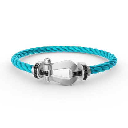 [Aurelle Style]FORCE LARGE HORSESHOE BLACK DIAMOND BRACELET SILVER