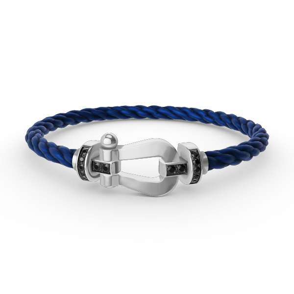 [Aurelle Style]FORCE LARGE HORSESHOE BLACK DIAMOND BRACELET SILVER
