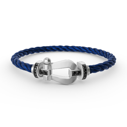 [Aurelle Style]FORCE LARGE HORSESHOE BLACK DIAMOND BRACELET SILVER