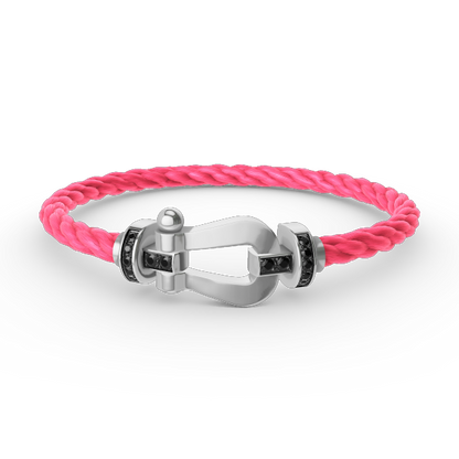 [Aurelle Style]FORCE LARGE HORSESHOE BLACK DIAMOND BRACELET SILVER