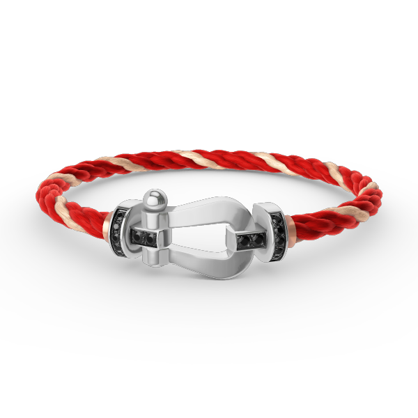 [Aurelle Style]FORCE LARGE HORSESHOE BLACK DIAMOND BRACELET SILVER