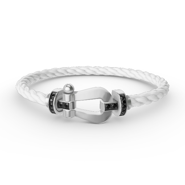[Aurelle Style]FORCE LARGE HORSESHOE BLACK DIAMOND BRACELET SILVER