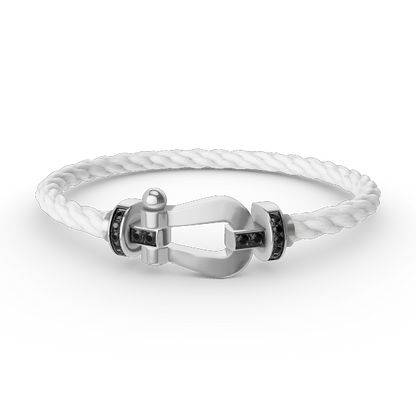 [Aurelle Style]FORCE LARGE HORSESHOE BLACK DIAMOND BRACELET SILVER
