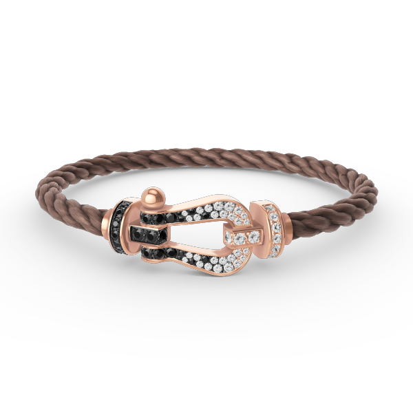 [Aurelle Style]FORCE LARGE HORSESHOE BLACK WHITE DIAMOND BRACELET ROSE GOLD