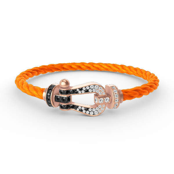 [Aurelle Style]FORCE LARGE HORSESHOE BLACK WHITE DIAMOND BRACELET ROSE GOLD